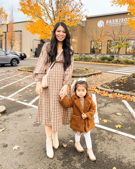 Fall style, mommy and me outfits, matching mommy and me outfits for fall, teddy coat for toddler girl, plaid maternity dress

#LTKunder50 #LTKfamily #LTKSeasonal