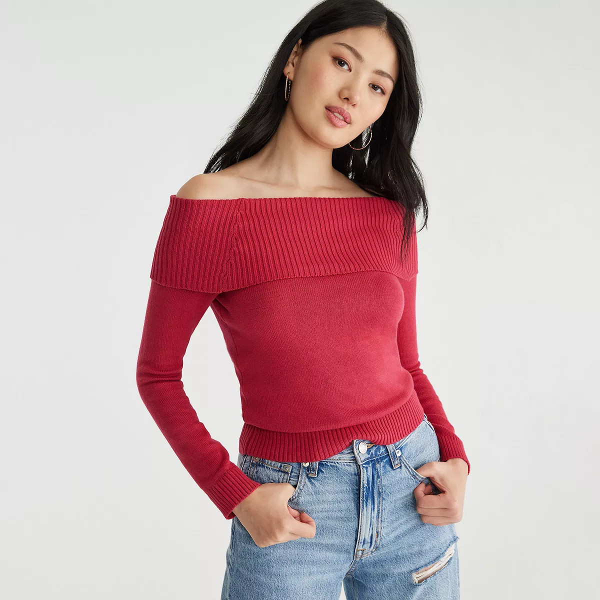 Juniors' Aeropostale Off The Shoulder Sweater | Kohl's
