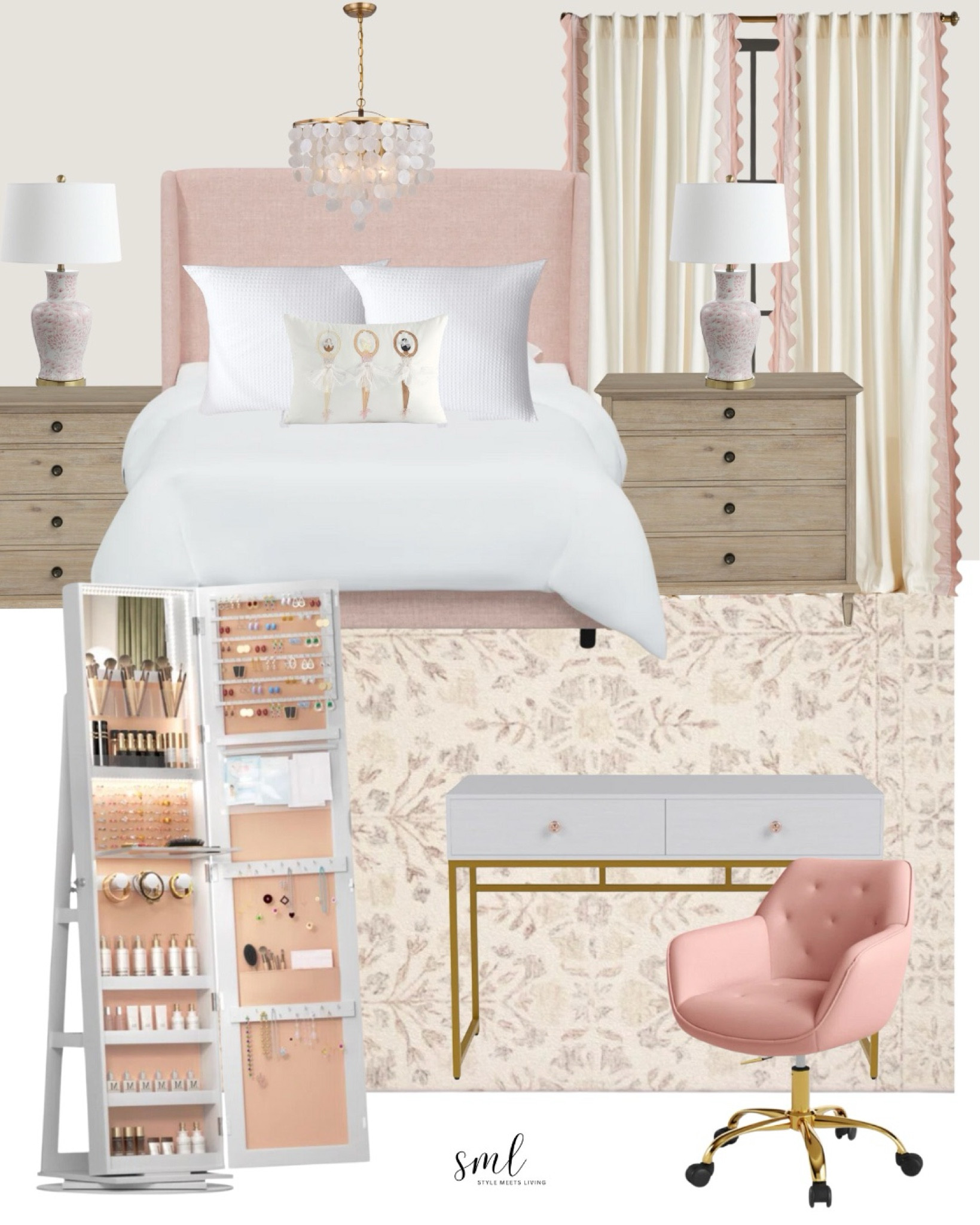 Dreamy and elegant bedroom inspiration in soft pink and white tones! This cozy, chic space features stylish storage ideas, including a beautiful jewelry organizer for a touch of practicality and style. Perfect for creating a warm, inviting atmosphere with subtle pops of color and functional decor pieces.

#bedroominspo #pinkdecor #girlsbedroom #teenbedroom

#LTKHome #LTKSaleAlert