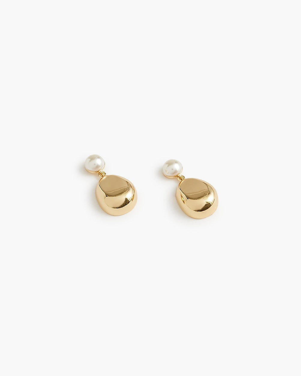 Oval drop pearl-effect gold-tone statement earrings | J.Crew Factory