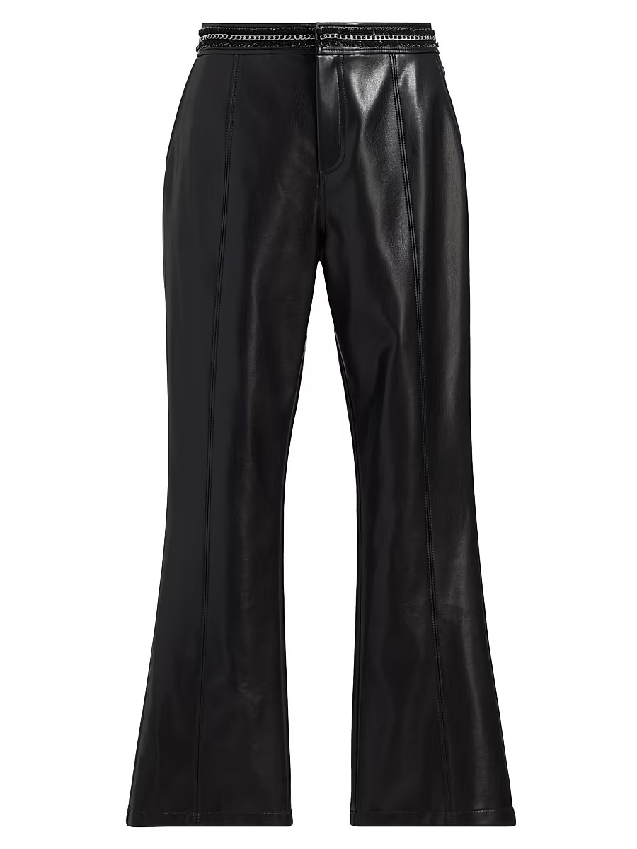 Women's Lise Chain Faux-Leather Pants - Black - Size 6 | Saks Fifth Avenue