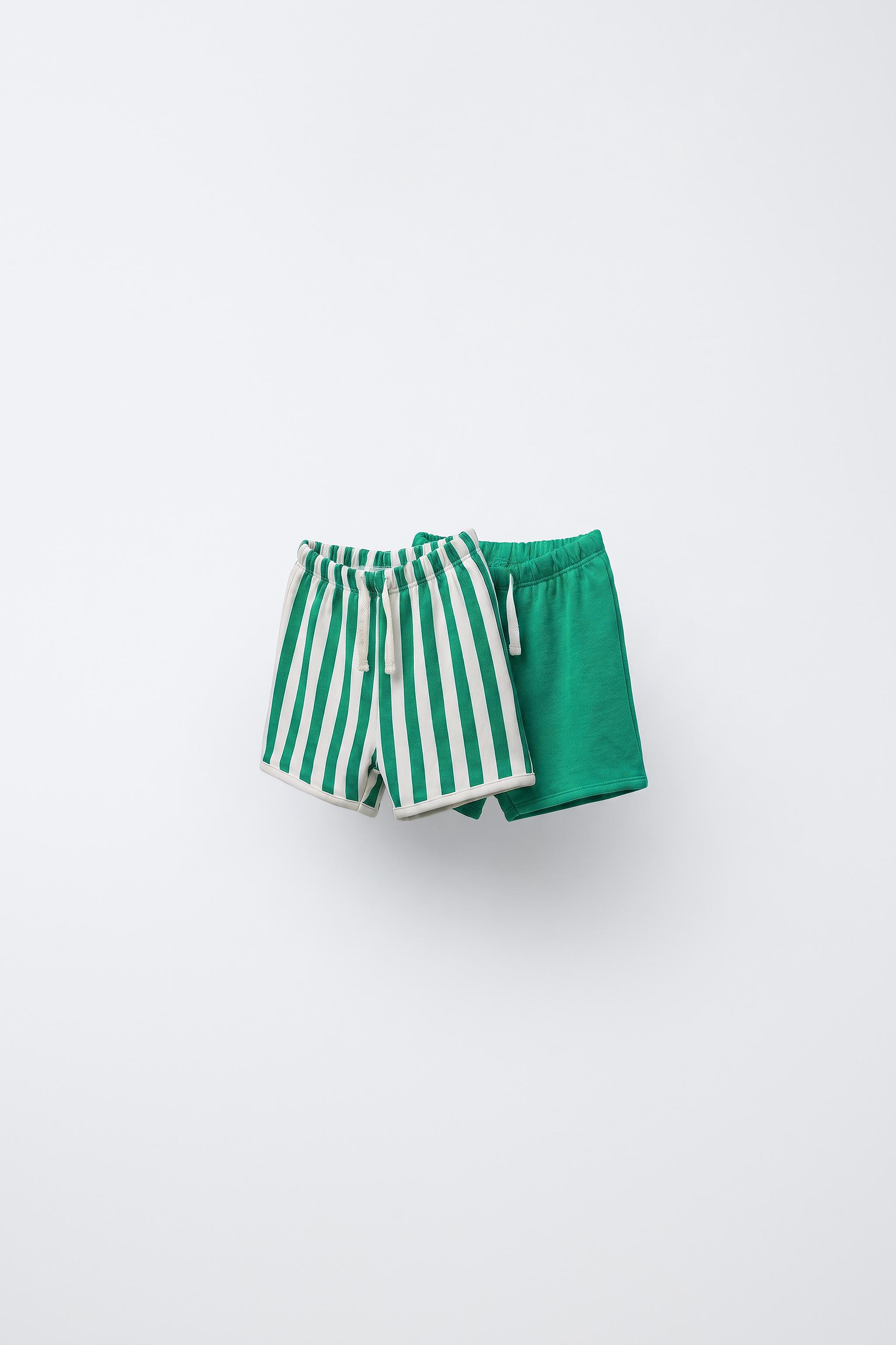 TWO-PACK OF PLAIN AND STRIPED SHORTS | Zara US