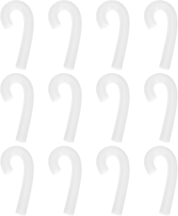 12pcs DIY Candy Cane Ornaments: White Plastic Christmas Canes Decoration Tree Hanging Ornaments f... | Amazon (US)