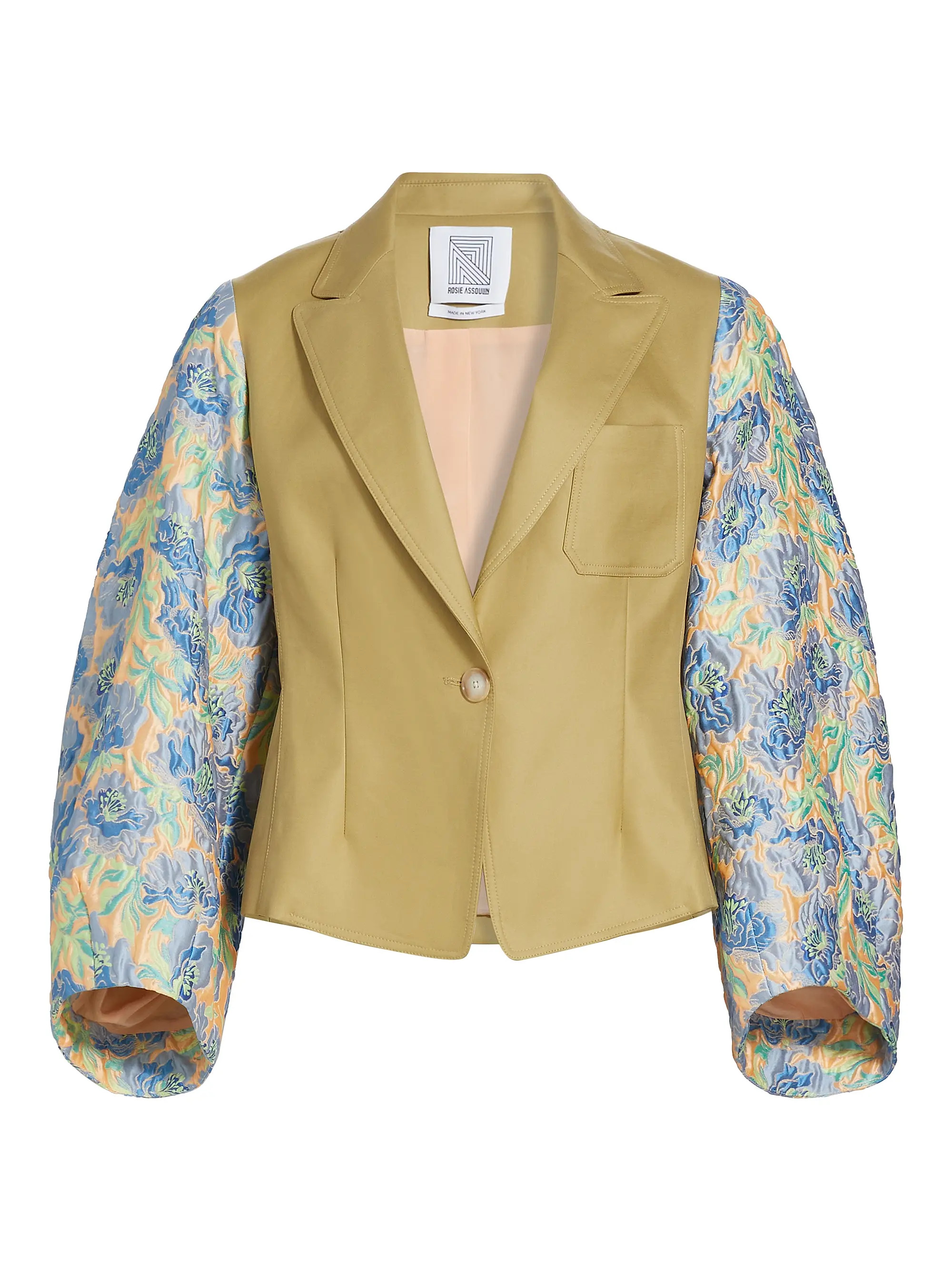 Floral Twill Cloqué Tulip-Sleeve Blazer | Saks Fifth Avenue