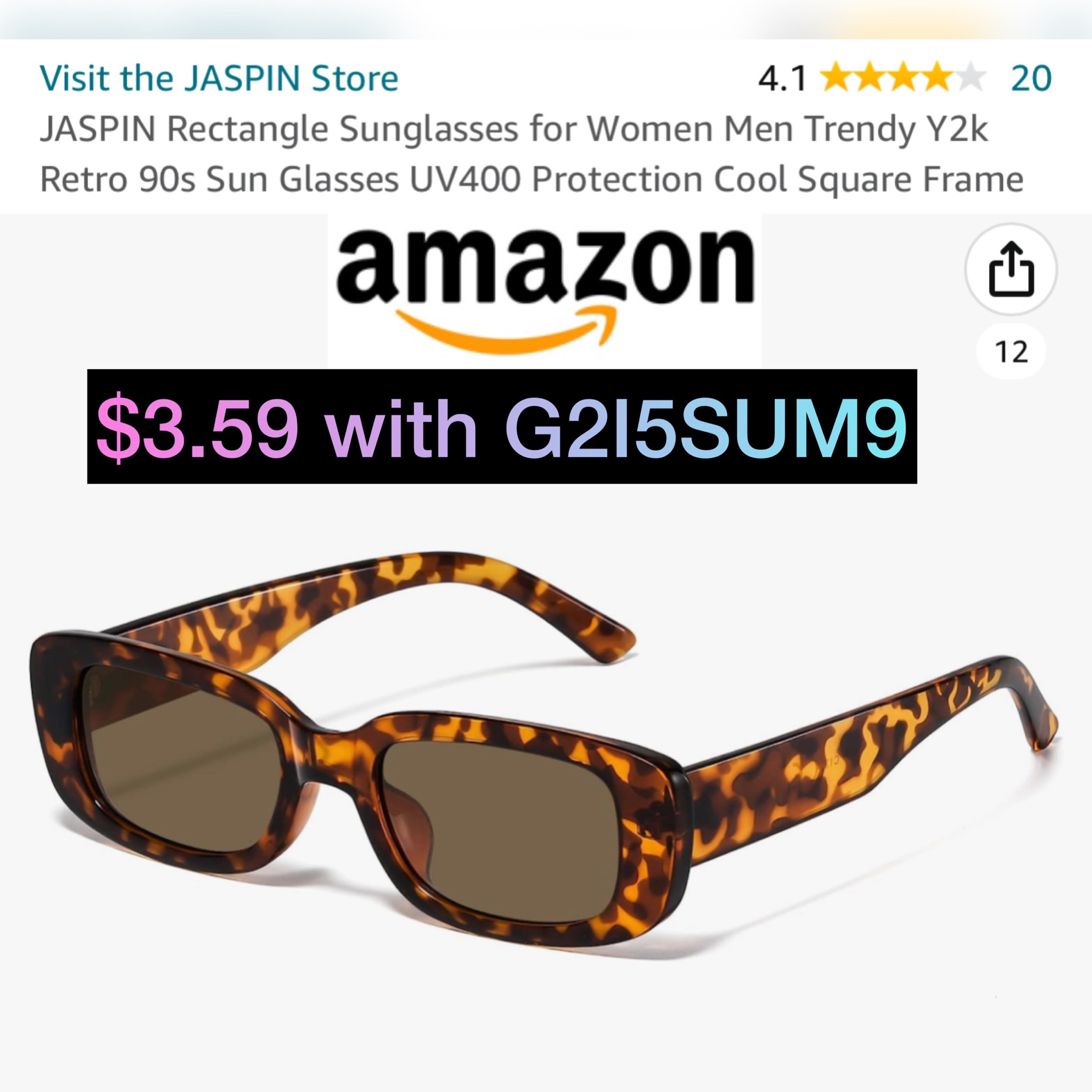  JASPIN Rectangle Sunglasses for Women Men Trendy Y2k