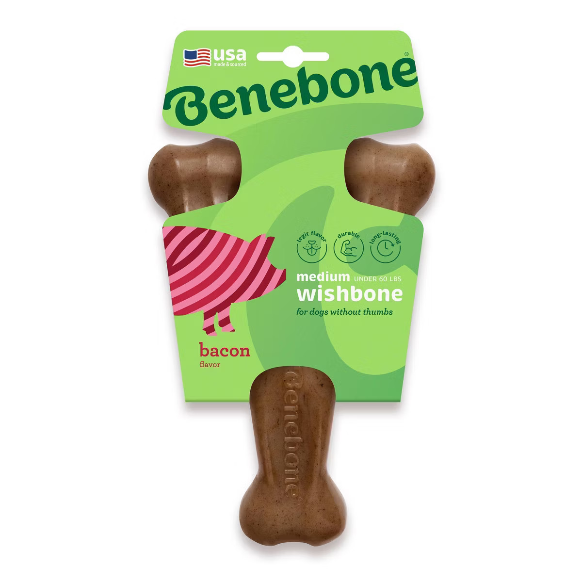 Benebone Wishbone Dog Chew Toy - Bacon | Target