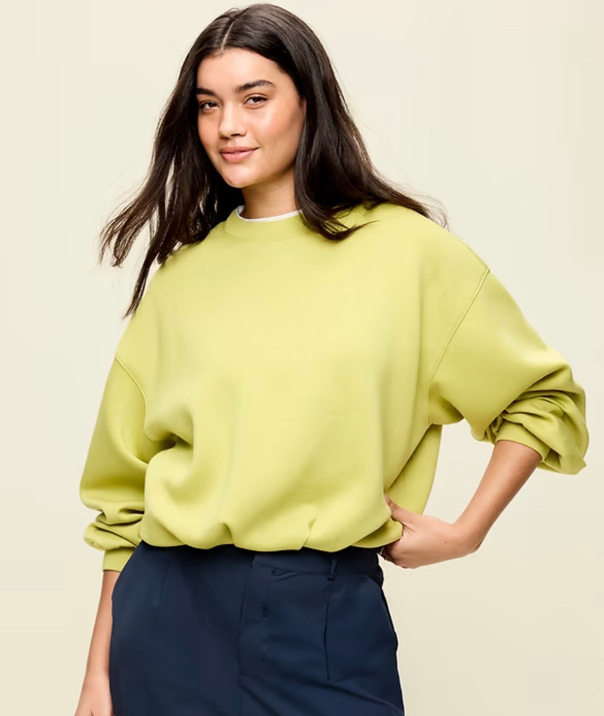 Bubble hem sweatshirt! This color! $22
Old navy has the best sweatshirts!!

#LTKSaleAlert #LTKOver40 #LTKActive