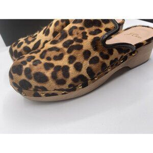 J Crew Clogs Womens size 8 Leopard animal print calf hair AQ676 | Poshmark