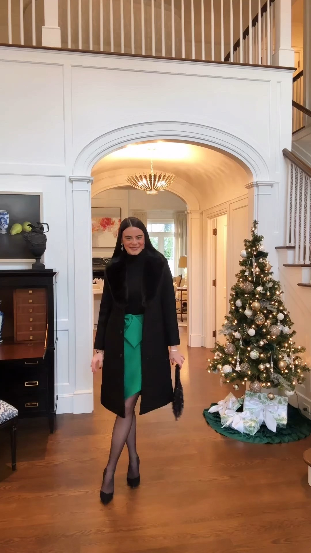 My Christmas Eve look! The skirt is a great piece to pick up for next year’s holidays! 