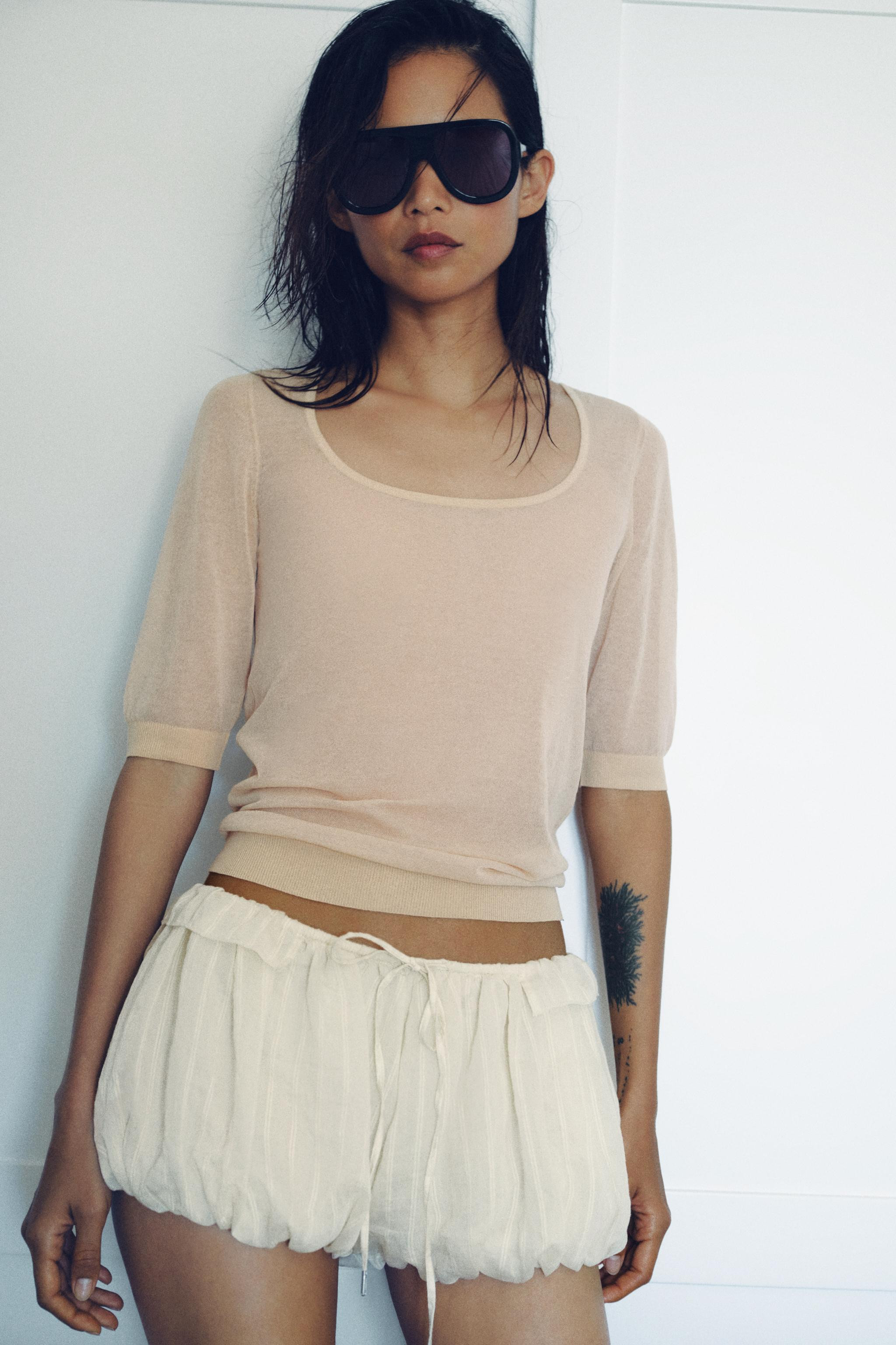 SHORTS MIT STREIFEN UND R\u00dcSCHEN | Zara DE