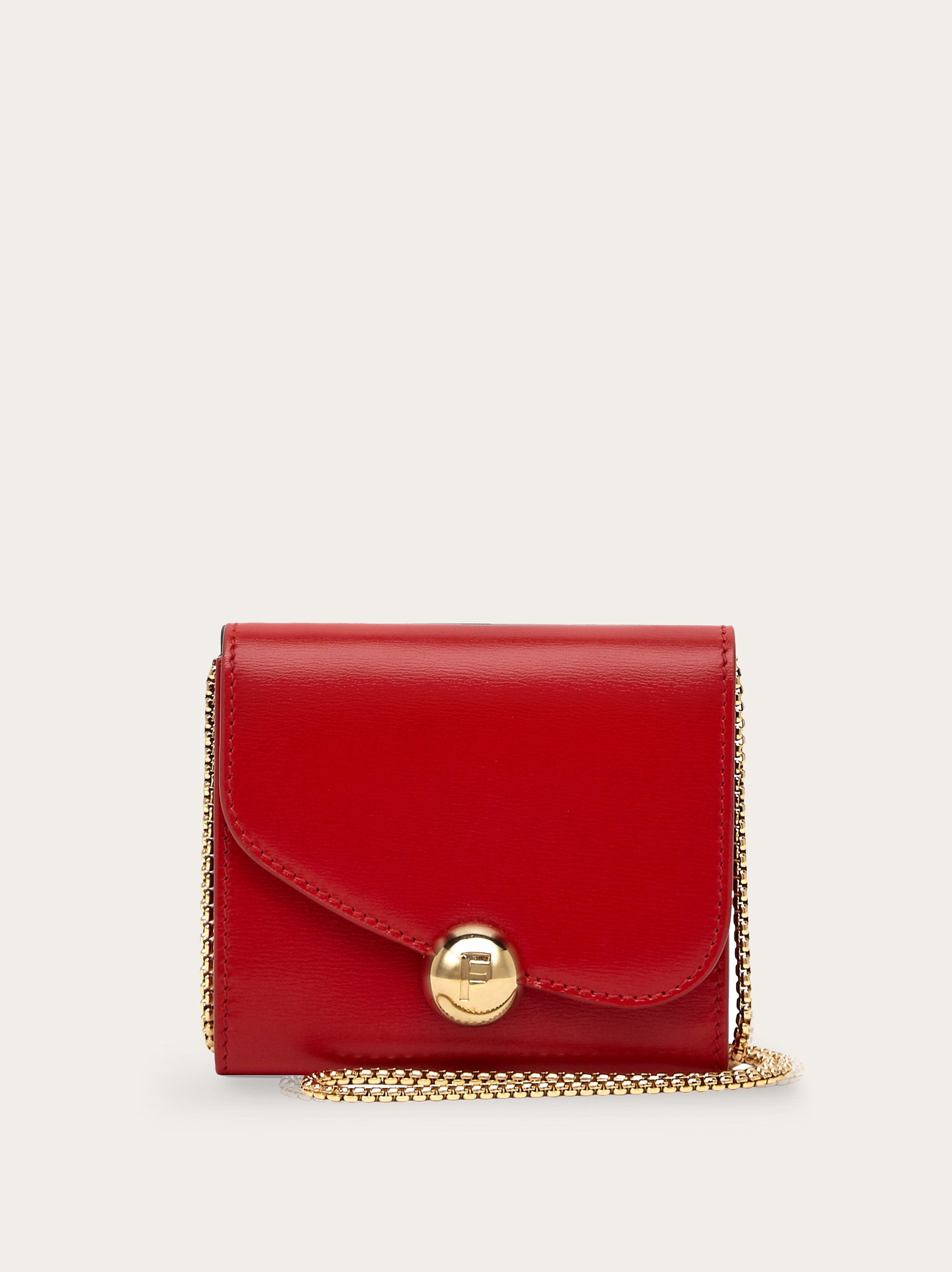 Asymmetrical flap compact wallet | red | Wallets & Coin Purses Women's | Ferragamo GB | Ferragamo (EU)
