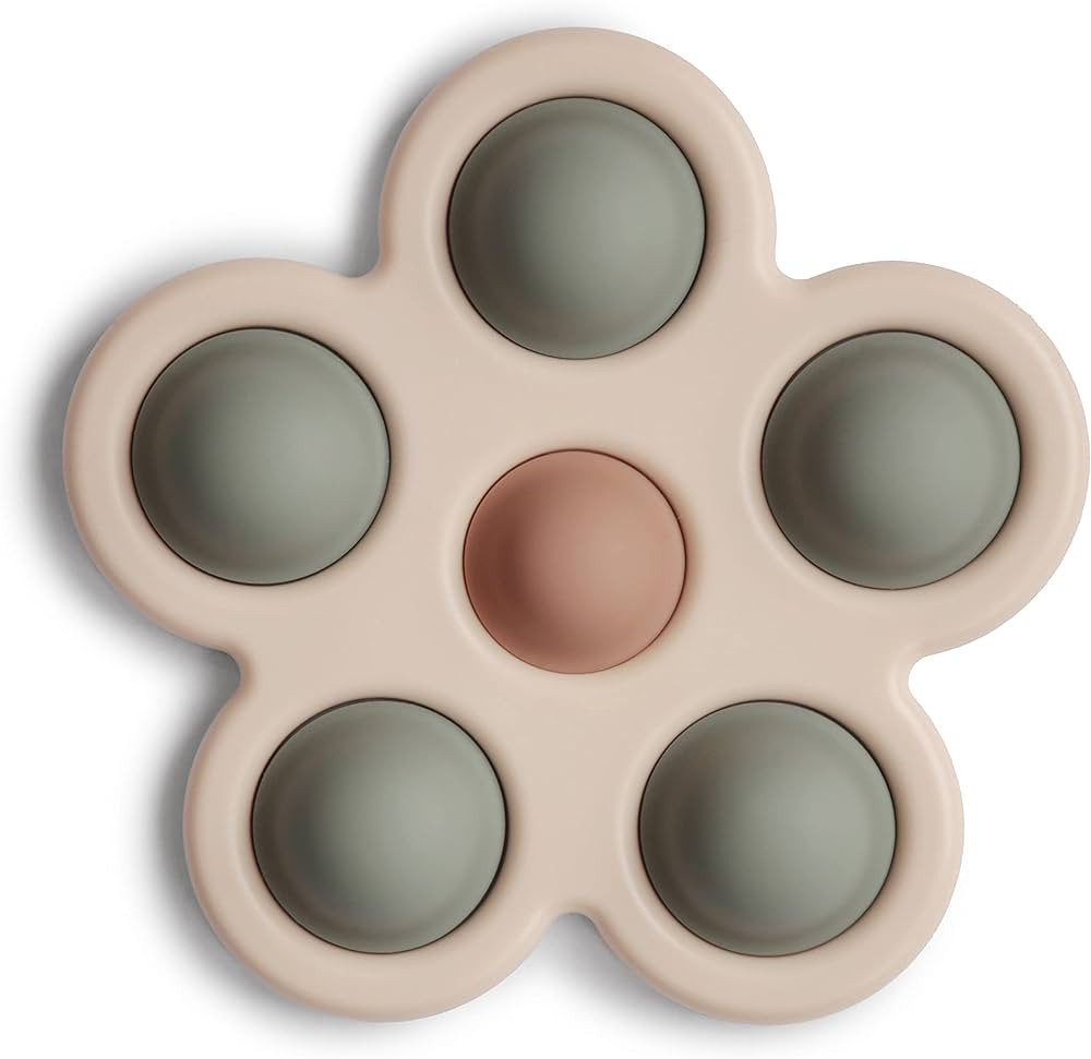 mushie Flower Press Toy (Dried Thyme/Natural/Shifting Sand) | Amazon (US)