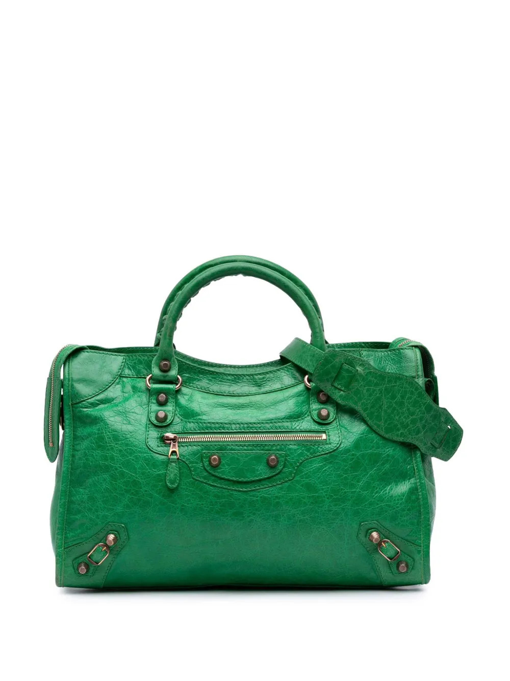 Balenciaga Pre-Owned 2010-2025 Lambskin Motocross Classic City Giant 12 Satchel | Green | FARFETC... | Farfetch Global