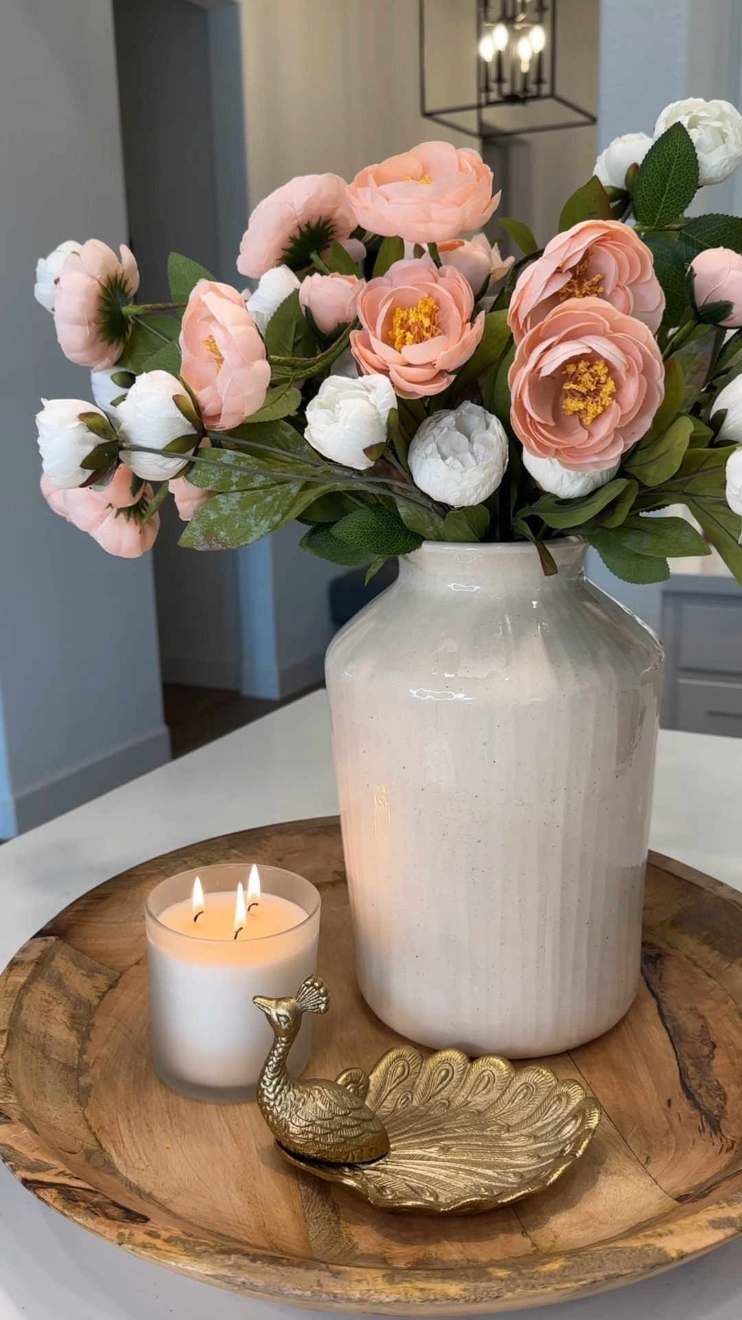 Tray styling with the viral peonies!