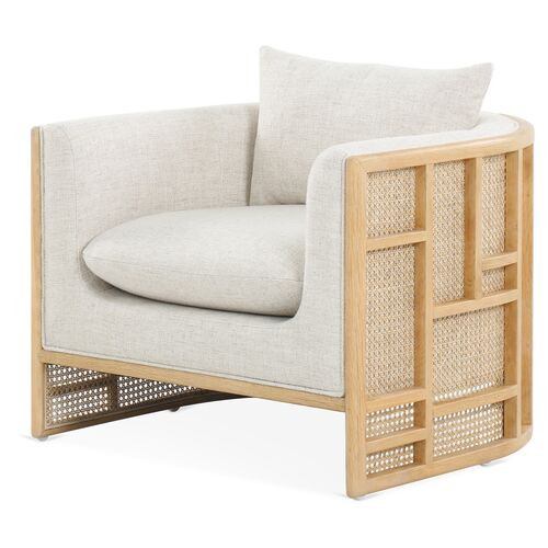 Autumn Club Chair, Natural/Flax Linen | One Kings Lane