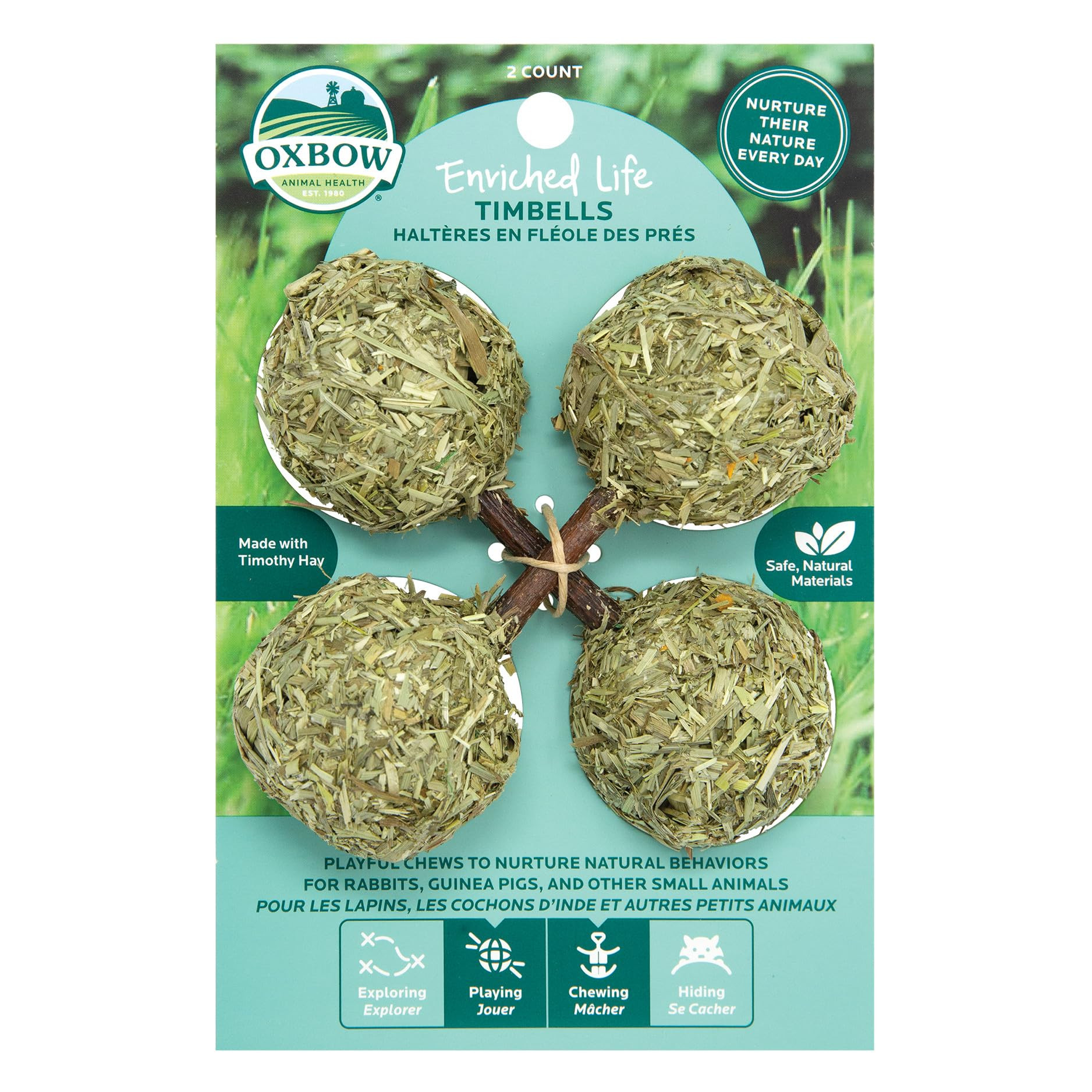 Oxbow Enriched Life Timbells, Rabbit Toys, Guinea Pig Toys, Enrichment for Bunny, Guinea Pig, Ham... | Amazon (US)