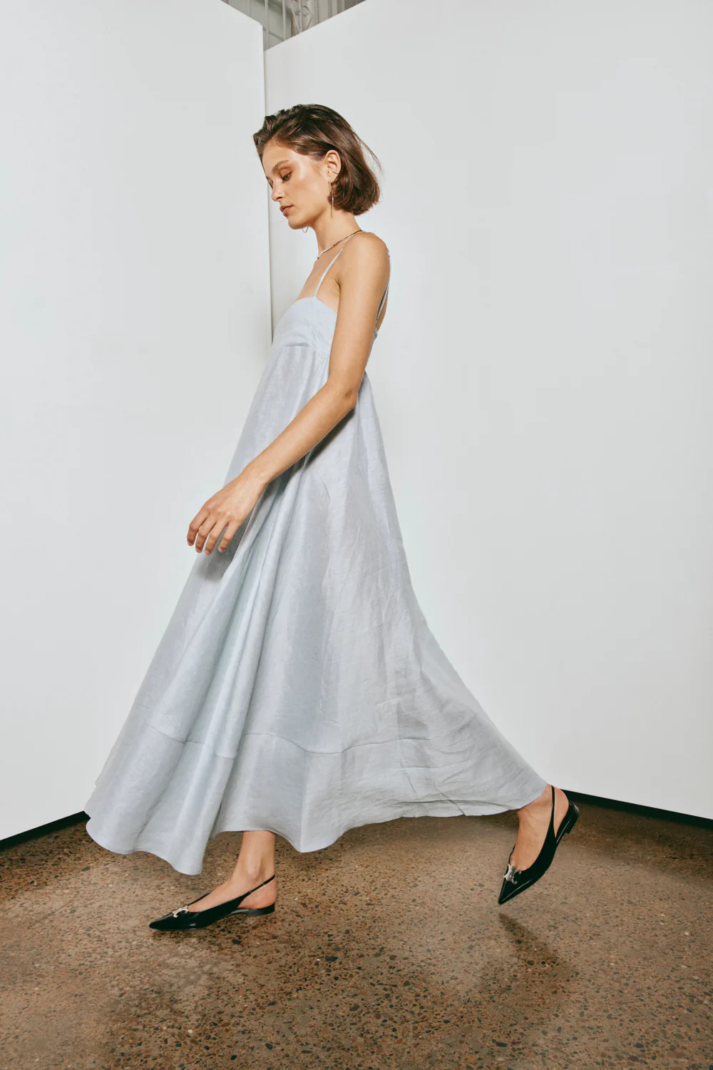 Behati Linen Maxi Dress Sky | VRG Grl