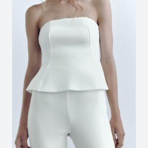 ZARA strapless peplum top | Poshmark
