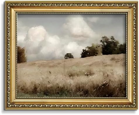 AIMAILON Vintage Canvas Gold Wall Art Framed Decor for Living Room Office Botanical Meadow Wilder... | Amazon (US)