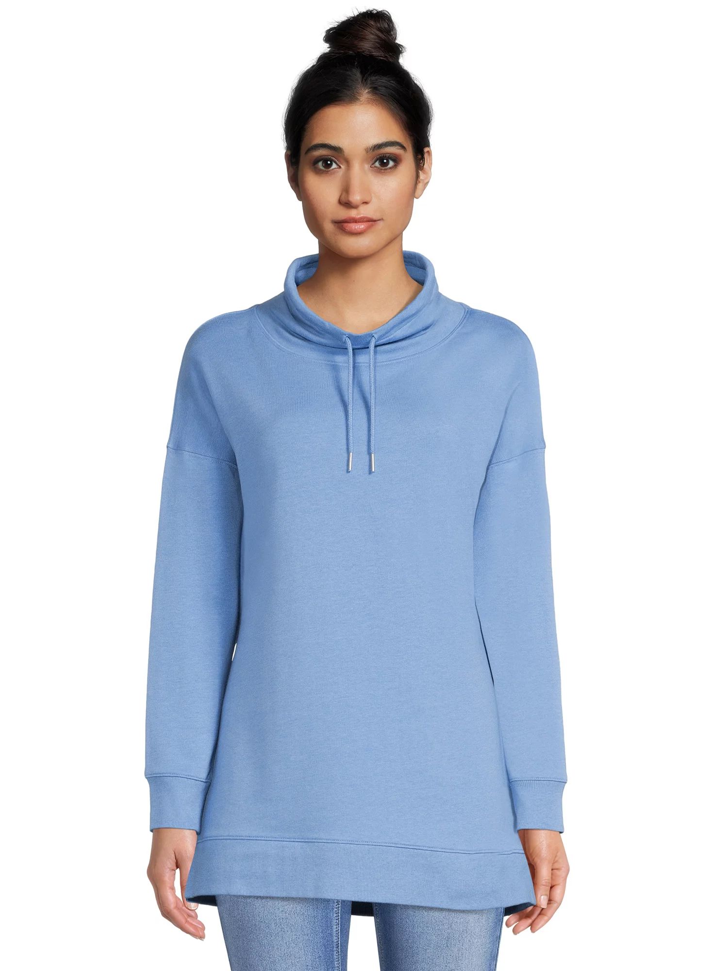 Time and Tru Women's Cowl Neck Tunic Sweatshirt | Walmart (US)