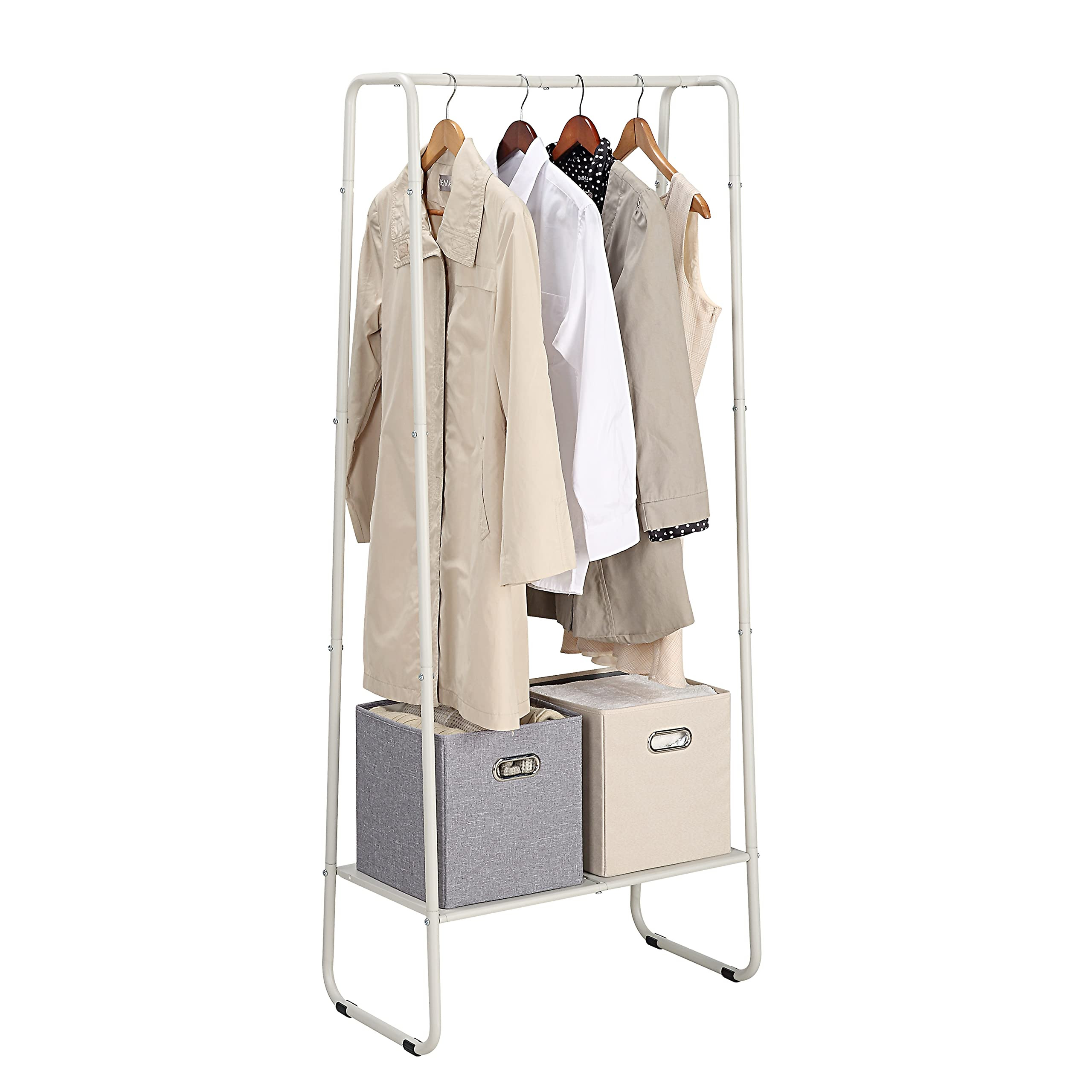 SunnyPoint Freestanding Clothes Garment Rack, Organizer Closet (OFF-WHITE) | Amazon (US)