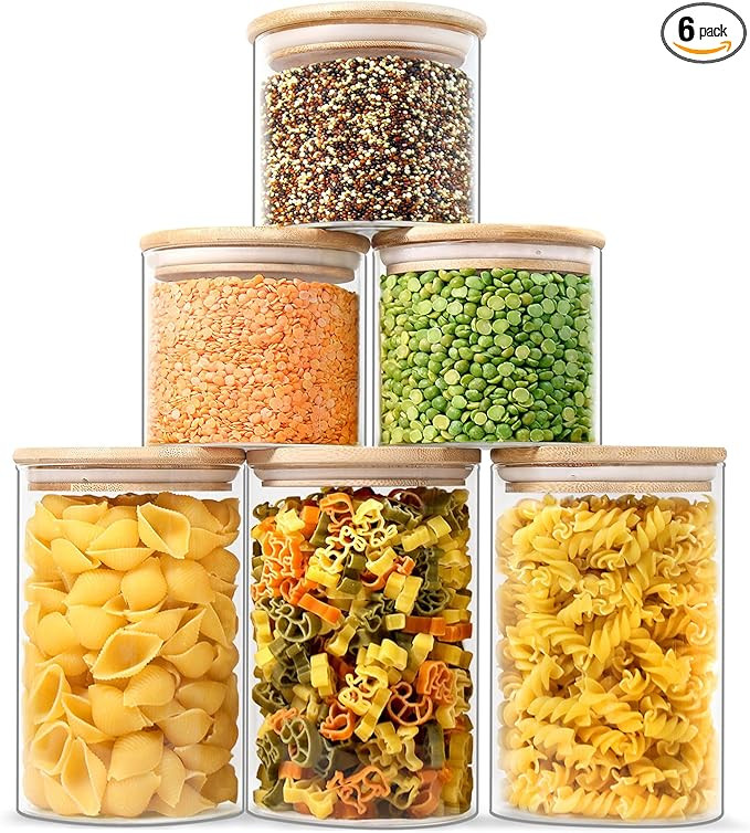 Urban Green Glass Jars with Airtight Lids, Airtight Glass Canisters with Locking Lids, (Bamboo-20... | Amazon (US)