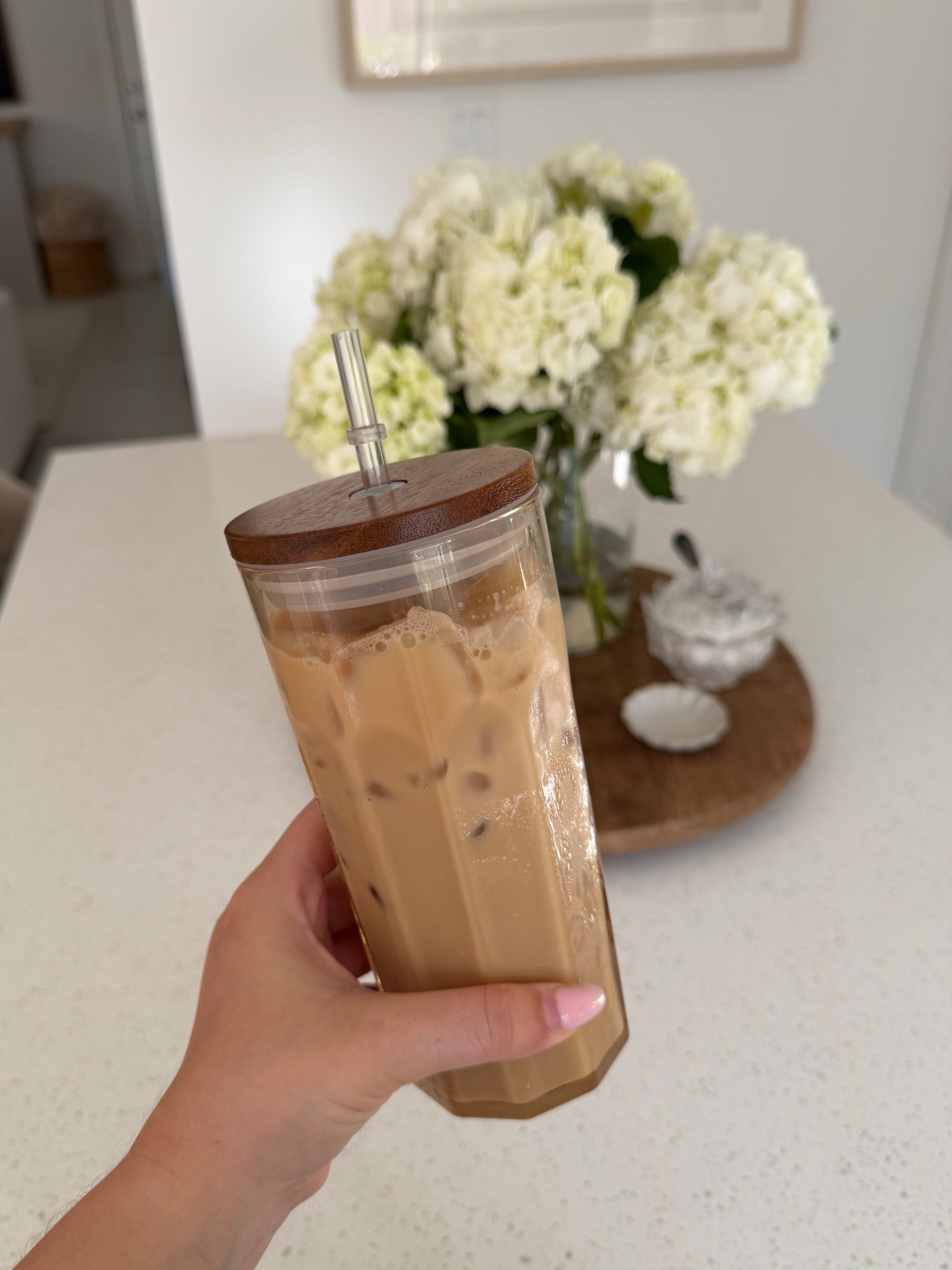 the cutest glass tumbler 🧋🤍 

#LTKHome #LTKmorningroutine #LTKdayinmylife