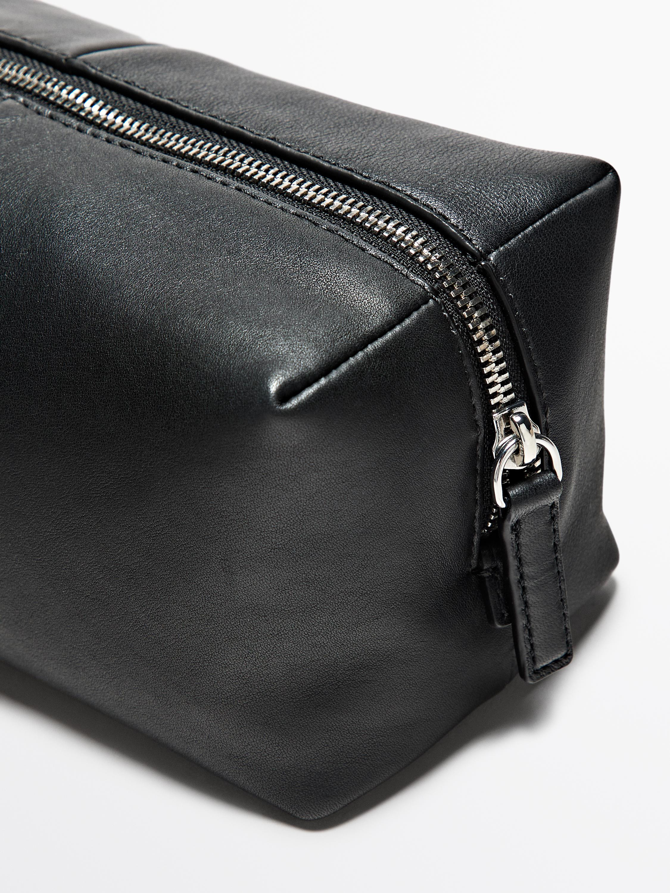 Nappa leather toiletry bag with zip | Massimo Dutti UK