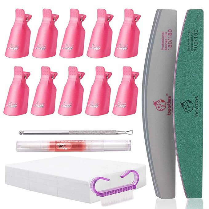 Nail Polish Remover Kit - Beetles Gel Nail Polish Remover with 450Pcs Lint Free Nail Wipes/10 Pcs... | Amazon (US)