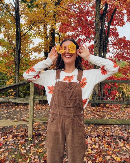 My favorite brown corduroy free people overalls are in stock! fit oversized but get your true size, fall style, leaves, cute scarecrow outfit for Halloween! 

#LTKHalloween #LTKSeasonal