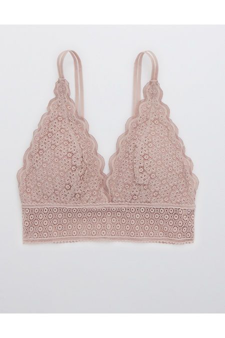 Aerie Queens Lace Padded Plunge Bralette | American Eagle Outfitters (US & CA)