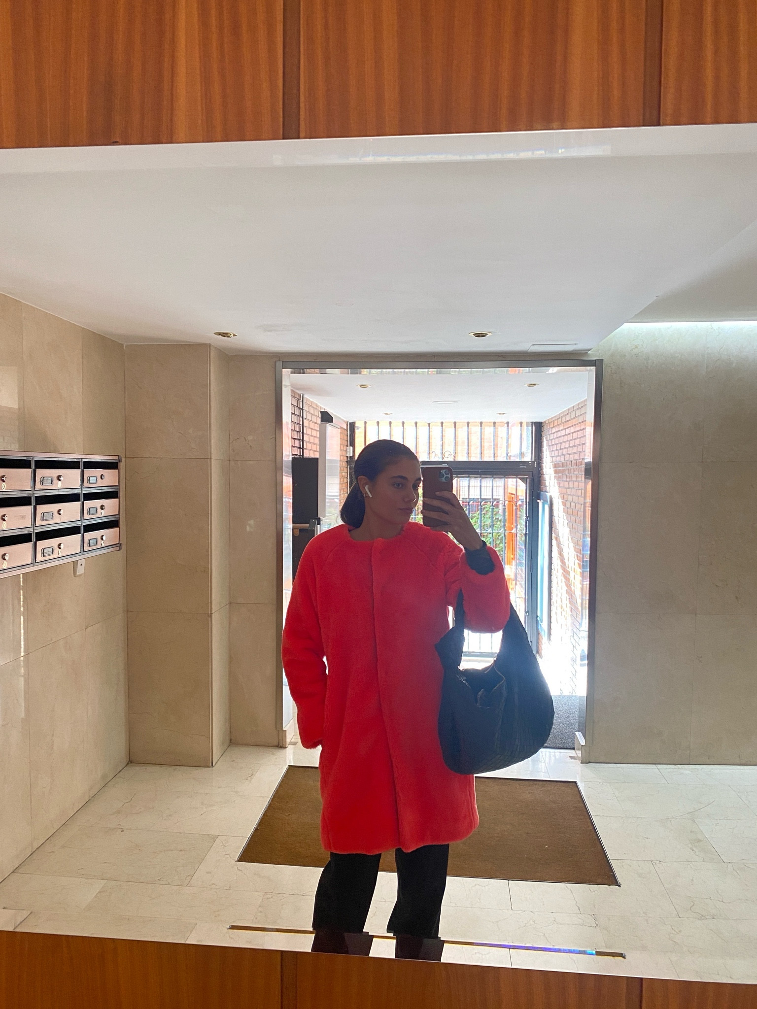 ootd, outfit inspiration, fall outfit, autumn outfit, Arket, mid size curved shoulder bag, pleated wide leg trousers, Uniqlo, Vestiaire Collective, Max Mara, teddy bear wool coat, red coat, Stand Studio, Netherlands. 

#LTKstyletip #LTKSeasonal #LTKeurope