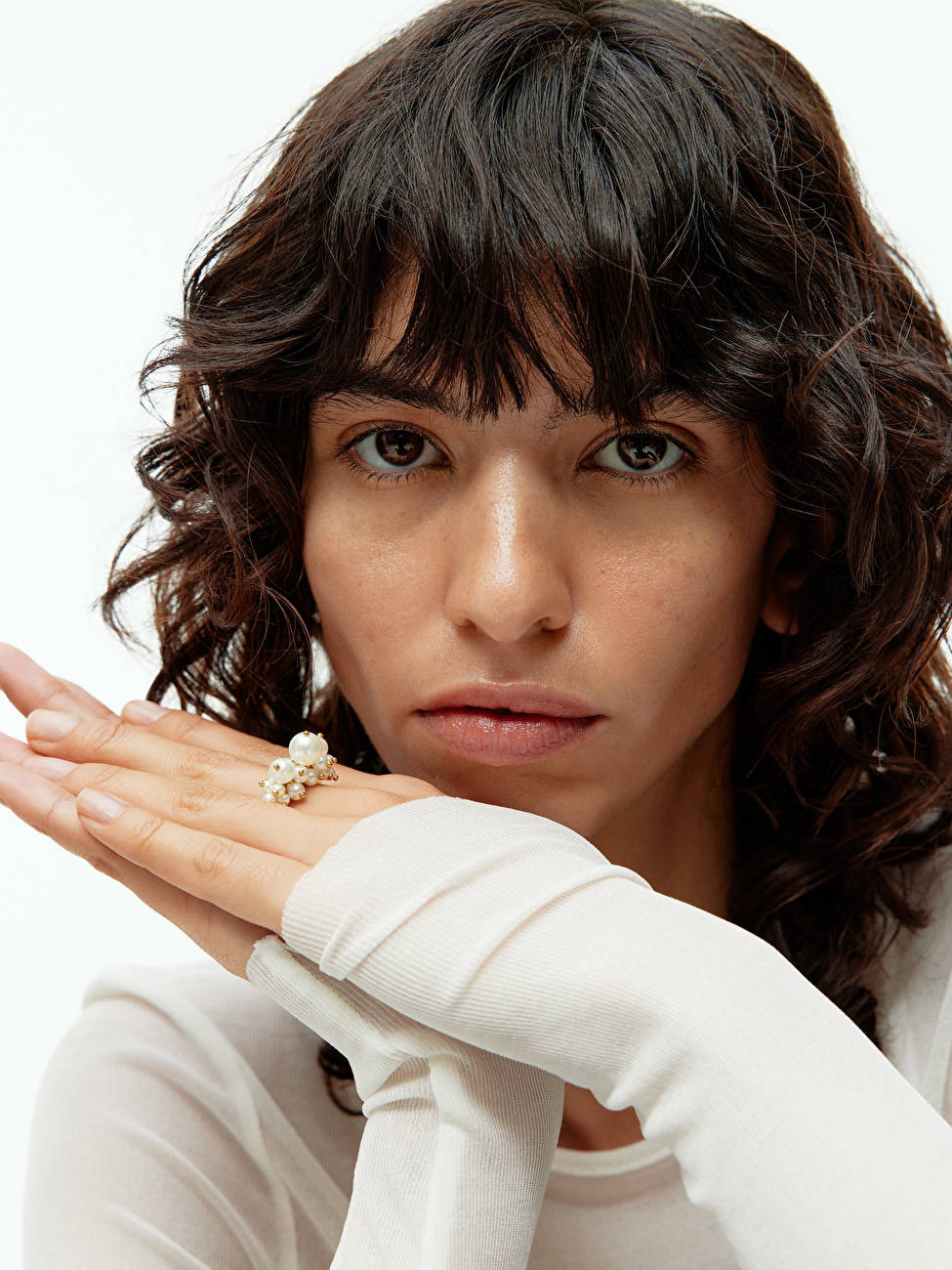 Gold-Plated Pearl Ring | ARKET (US&UK)