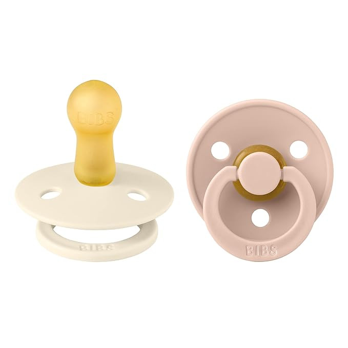 BIBS Baby Pacifier | BPA-Free Natural Rubber | Made in Denmark | Blush/Ivory 2-Pack (6-18 Months) | Amazon (US)