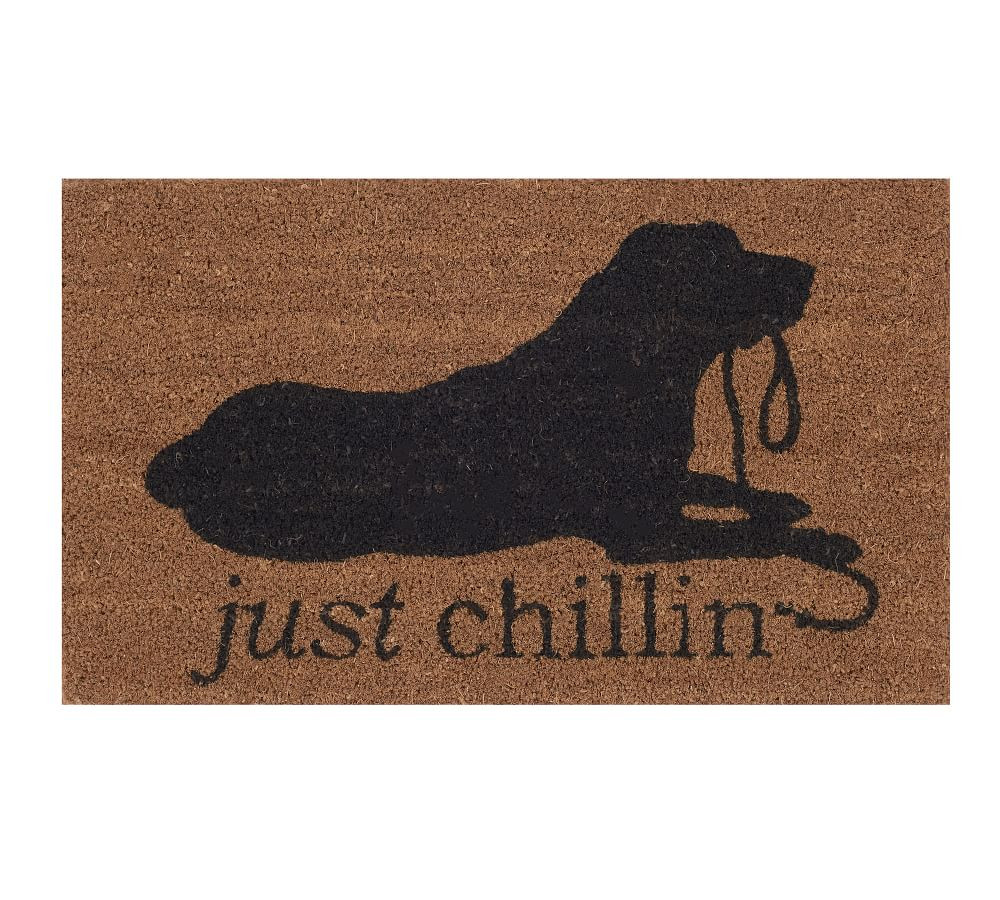 Chill Dog Doormat, 18 x 30', Ivory Multi | Pottery Barn (US)