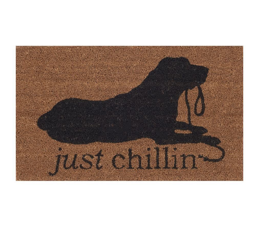 Chill Dog Doormat, 18 x 30', Ivory Multi | Pottery Barn (US)
