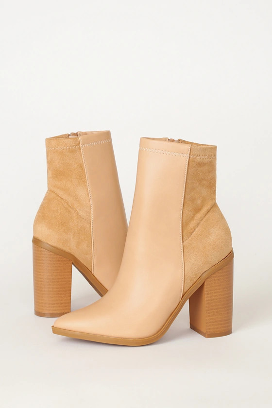 Essex Light Nude Mid-Calf Booties | Lulus