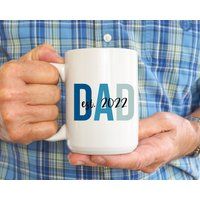 New Dad Mug, Personalized Est Gifts, Coffee Custom Birthday Gift, Fathers Day 2023 Cup | Etsy (US)