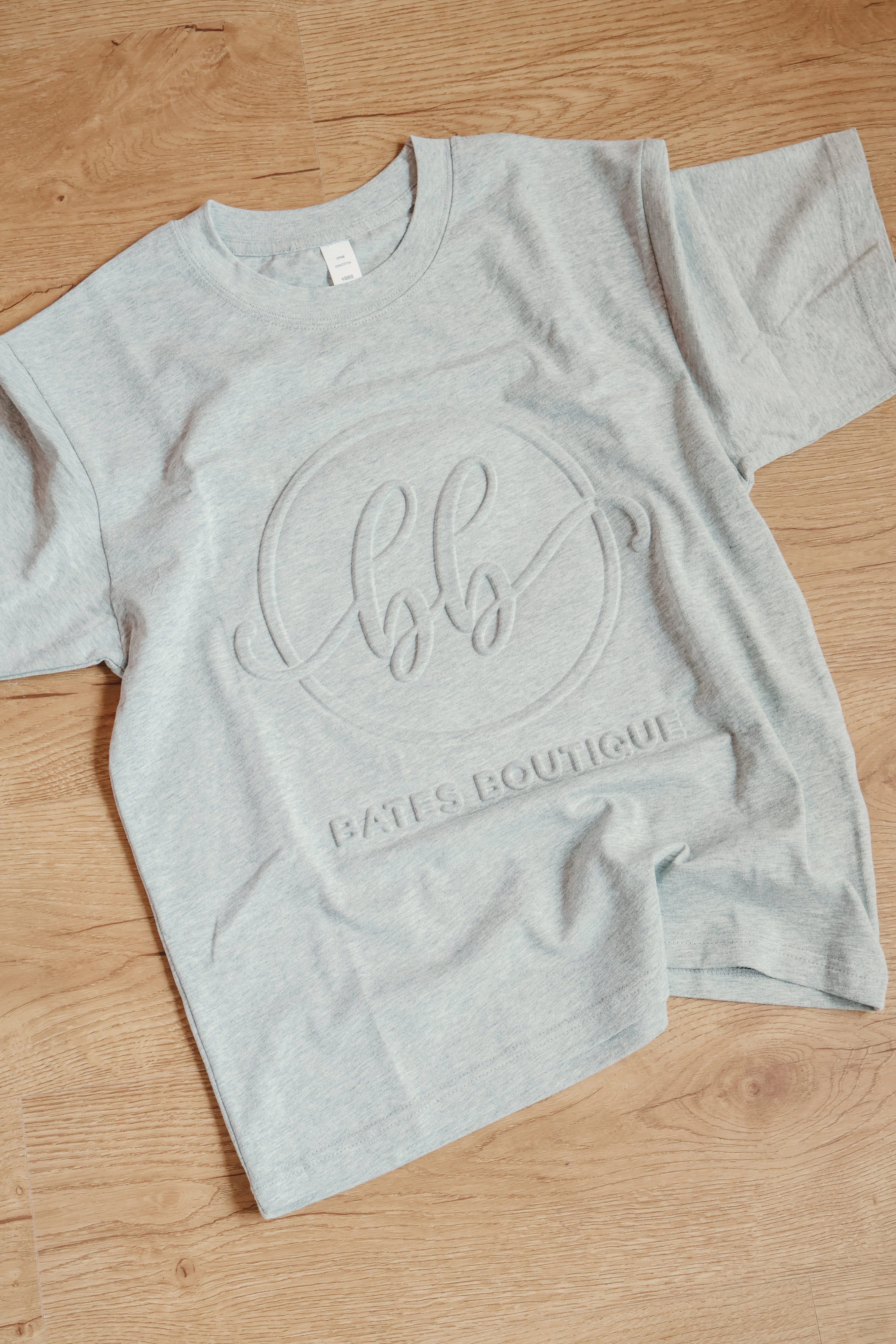 Bates Boutique Embossed Tee - Heather Grey | Bates Boutique 
