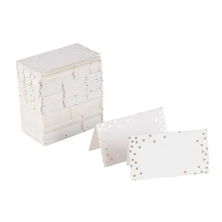 Rose Gold Table Place Cards - 100 Piece Polka Dot Tent Cards, Table Decorations and Party Supplies f | Walmart (US)
