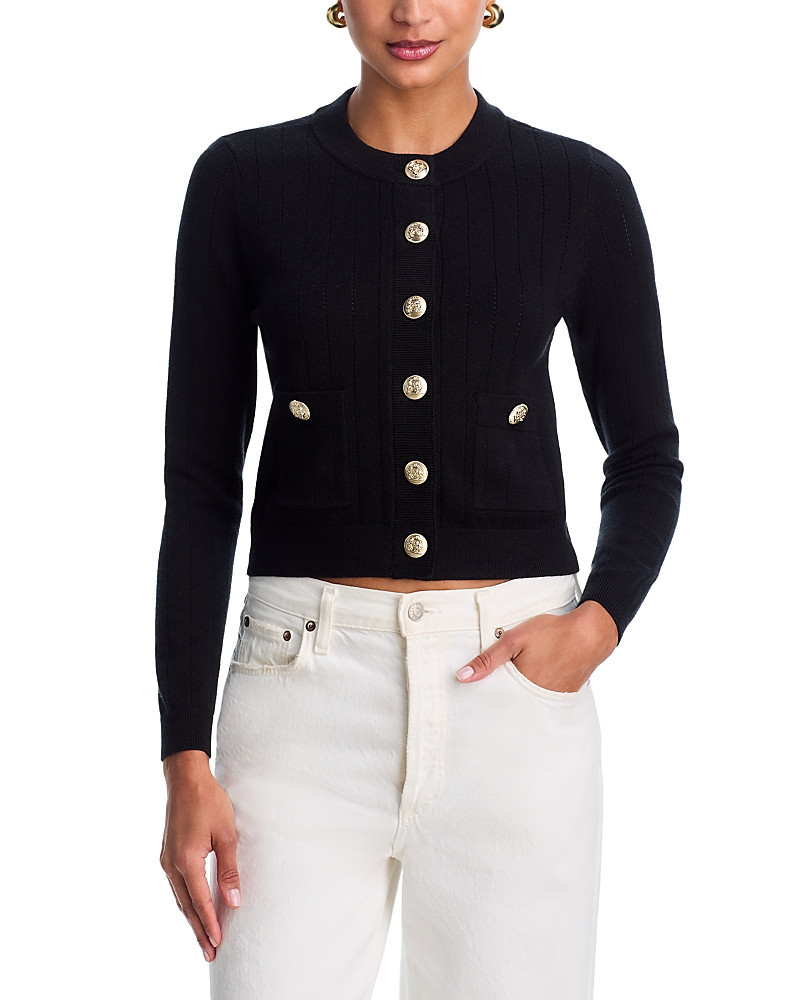 Aqua Long Sleeve Gold-Button Cardigan - Exclusive | Bloomingdale's (US)