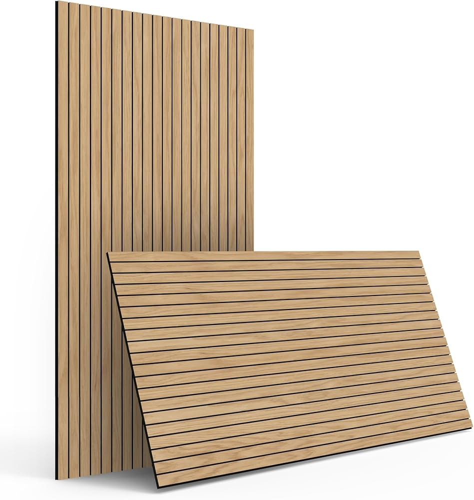 4-Piece Wood Slat Wall Panel for Interior Wall Decor Noise Cancelling 47.2" x 23.6" Peel and Stic... | Amazon (US)