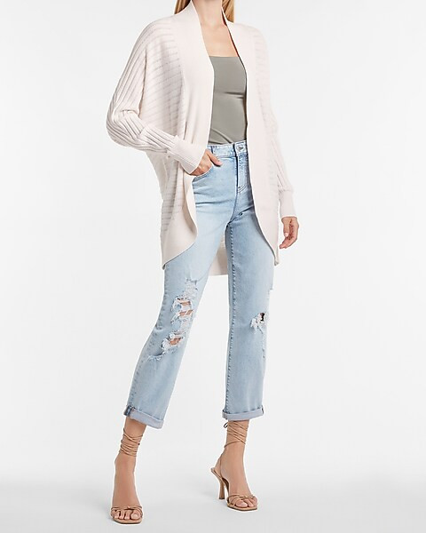 Open Stitch Shawl Collar Cocoon Cardigan | Express