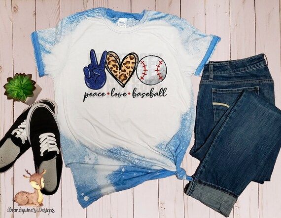 Peace Love Baseball Leopard Heart T-Shirt Distressed | Etsy | Etsy (US)