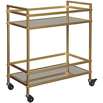 Ashley Furniture Signature Design - Kailman Bar Cart - Mid Century Style - 2 Shelves with Casters... | Amazon (US)