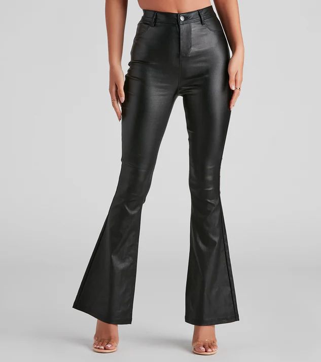 Stylish Flare High Rise Coated Pants | Windsor Stores