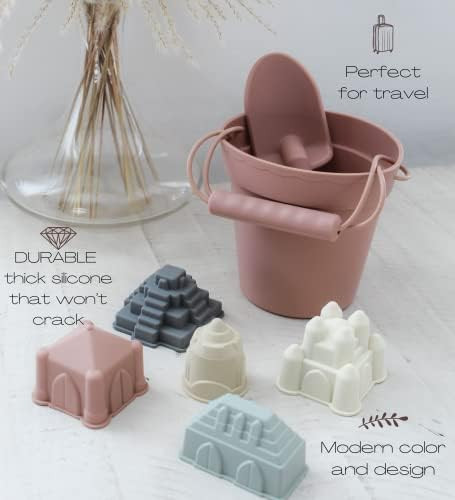 Amazon.com: Tate + Jane - Silicone Beach Toys, Sand Castle Molds, Accessories for Kids, Travel Be... | Amazon (US)