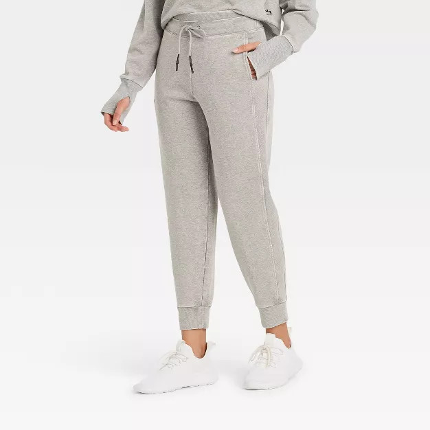Women's Mid-Rise French Terry Acid Wash Jogger Pants - JoyLab™ | Target