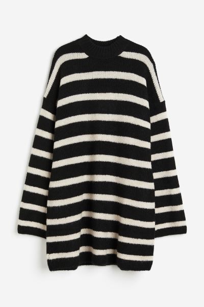 Knit Dress - Black/striped - Ladies | H&M US | H&M (US + CA)