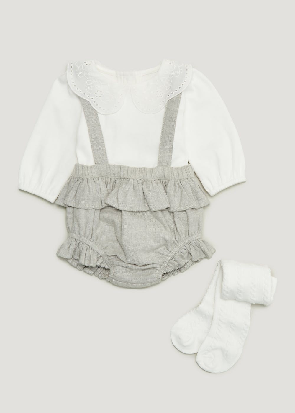 Girls Grey Bodysuit & Frill Knickers Set (Newborn-23mths) – Grey | Matalan (UK)
